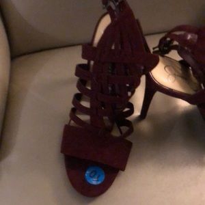 Open toe strapped heel